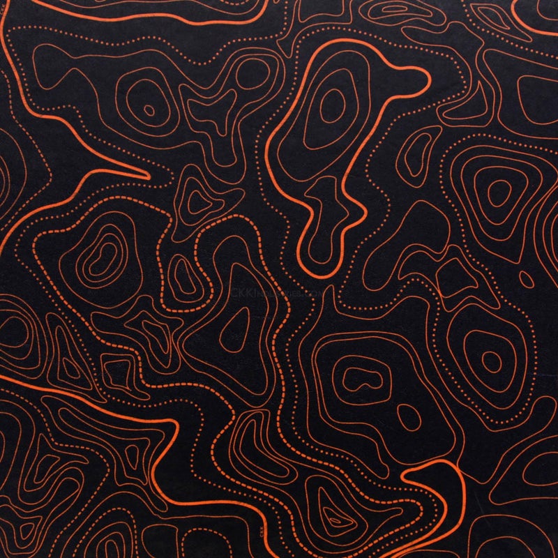 HolsterSmith KYDEX Thermoform Sheet - (Topographic Camo) - (Hunter Orange/Black - Reversed) - (8in x 12in) - (1 Sheet) - (for Holster Making, Cosplay, Hobby) - (USA Made) - Image 1
